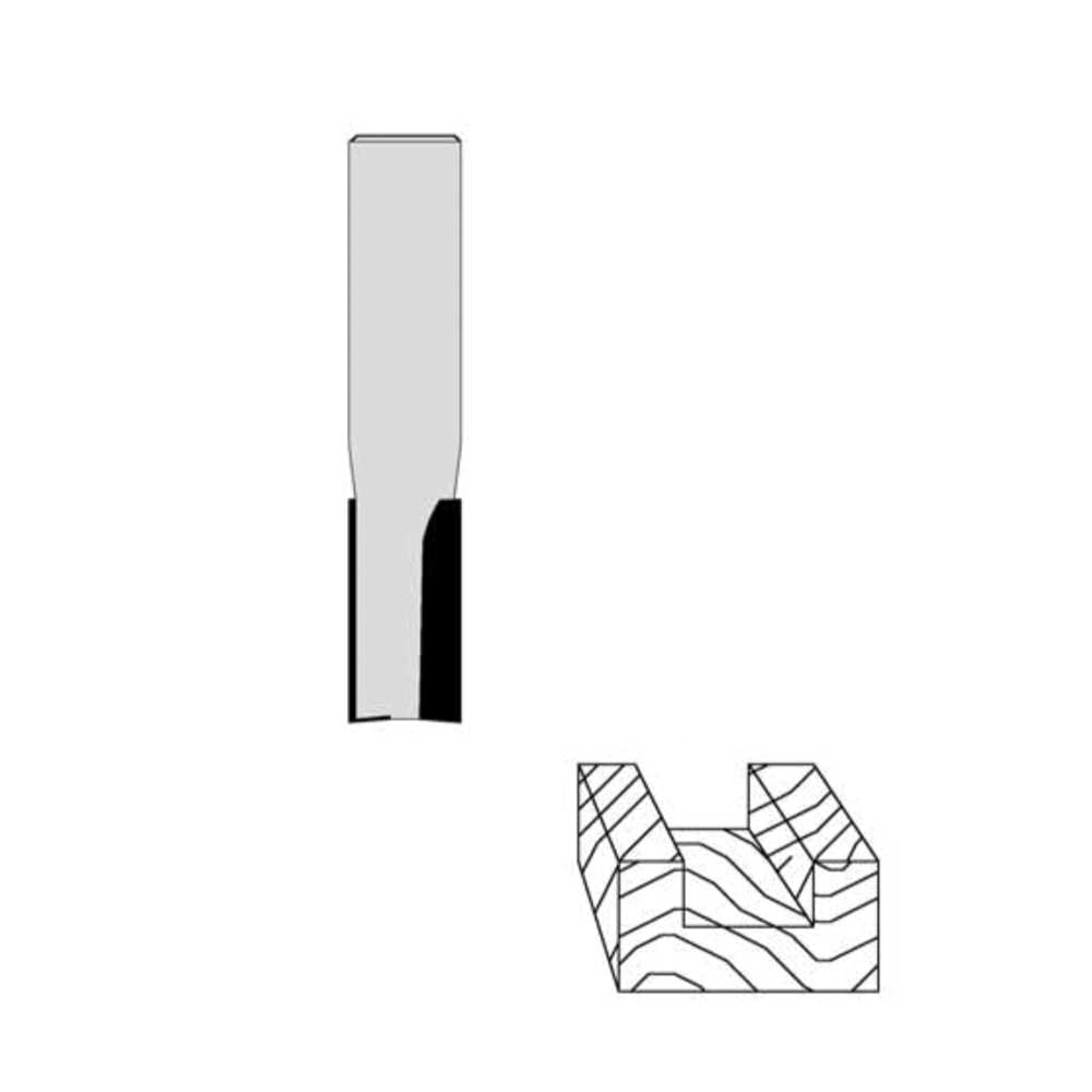 1 Flute 1/4" Cutting Diameter 1/4" " Shank Diameter 1" Cutting Length 2-1/4" Overall Length