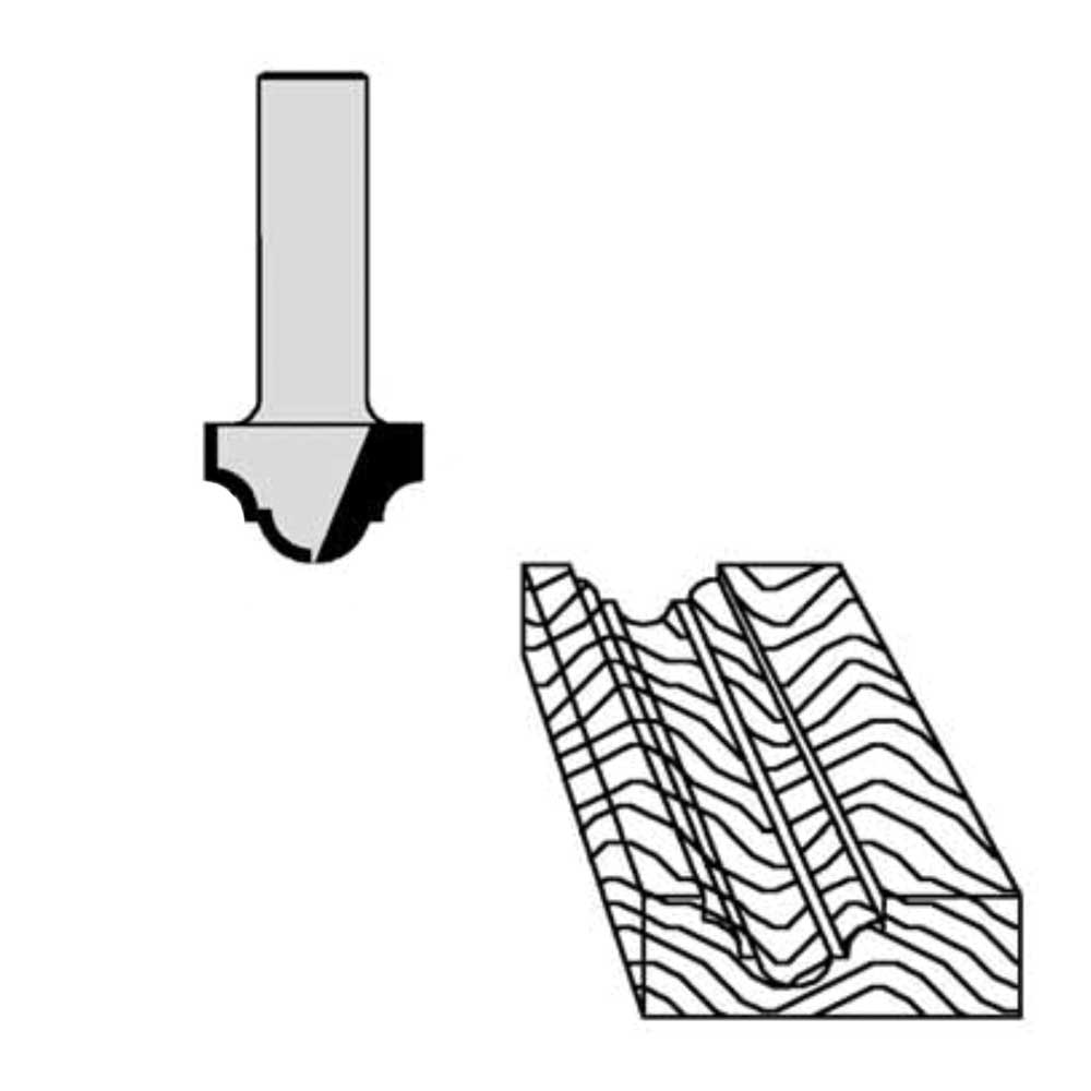 1" Cutting Diameter 1/2" Shank Diameter 5/8" Cutting Length 2-3/4" Overall Length 15/32" Small Diameter 3/16" Radius
