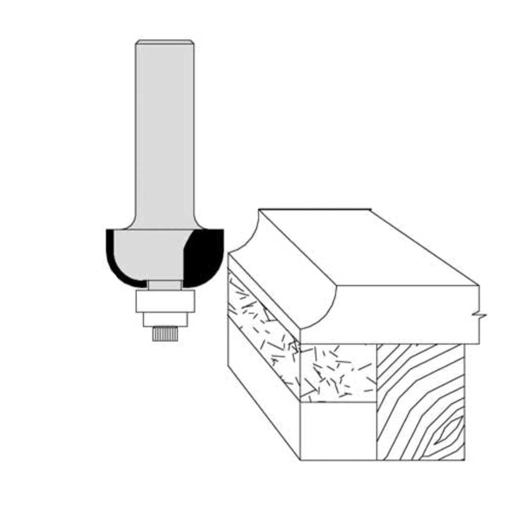 3/8" Radius 1-1/4" Cutting Diameter 1/2" Shank Diameter 1/2" Cutting Length