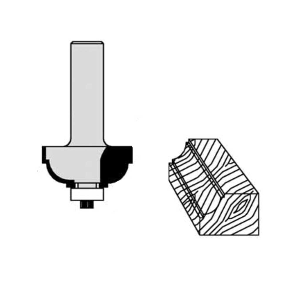 1-1/8" Cutting Diameter 1/2" Shank Diameter 1/2" Cutting Length 2" Overall Length 3/16" Radius