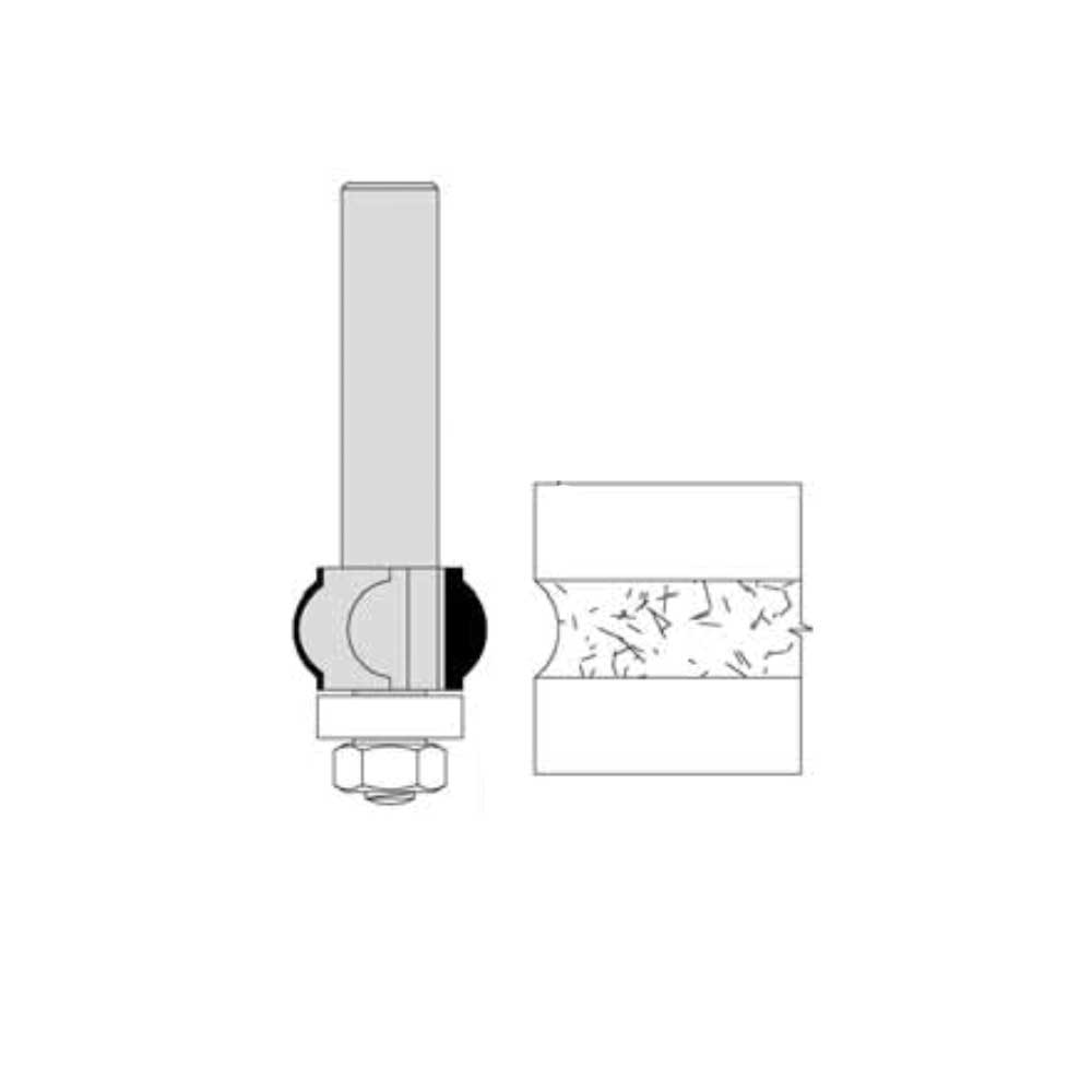 1" Cutting Diameter 1/2" Shank Diameter 5/8" Cutting Length 1/8" Depth of Cove