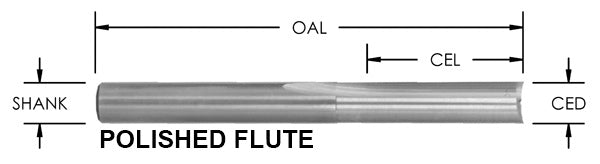 O FL 1/2 CD X 1 CL X 1/2 SHK X 4 OAL x 2 FLUTE