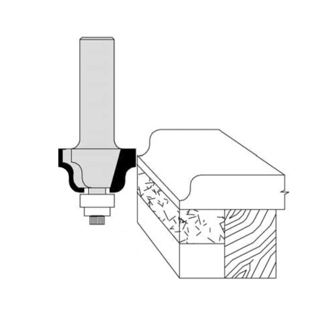5/32" Radius 1-1/8" Cutting Diameter 1/4" Shank Diameter 15/32" Cutting Length