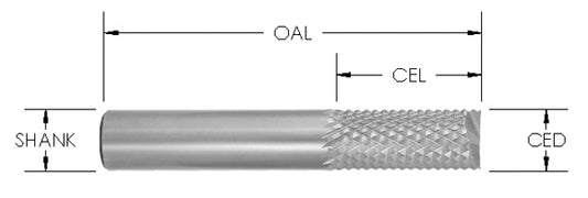 SC FIBERGLASS BIT 1/4 CD x 3/4 CL x 2-1/2 OAL