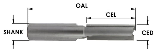 C/T Str 2 FL  Lefthand  x 1/4 CD x 1 CL x 1/4 Shk x 2-1/2 OAL