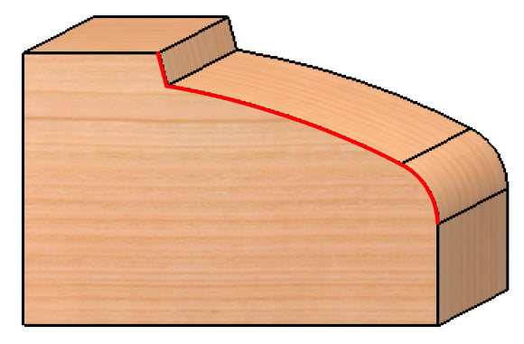 C/T Table Edge 1" Profile Depth x 2 1/2" CD x 3/4" CL x 1/2" shk x 3-1/8" OAL