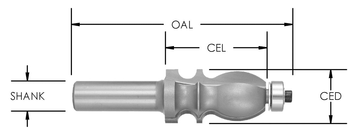 C/T Spec Molding 1/4 Bead Dia x 1" Lg Dia