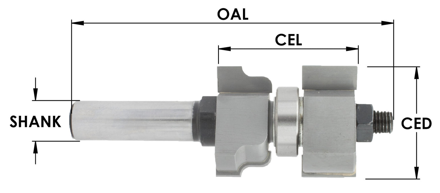 Window Sash Bit, 1-3/8" Diameter x 1/2" Shk x 3-5/8" OAL