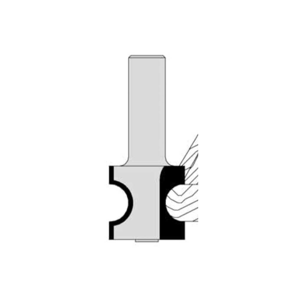 23/32" Cutting Diameter 1/2" Shank Diameter 1/2" Cutting Length 7/64" Radius 3/16" Material Thickness