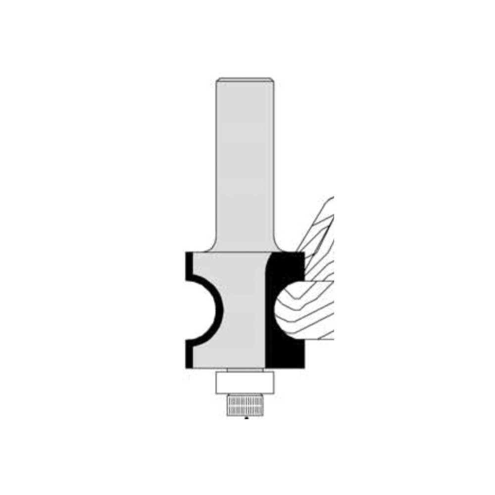 29/32" Cutting Diameter 1/2" Shank Diameter 3/4" Cutting Length 13/64" Radius 3/8" Material Thickness