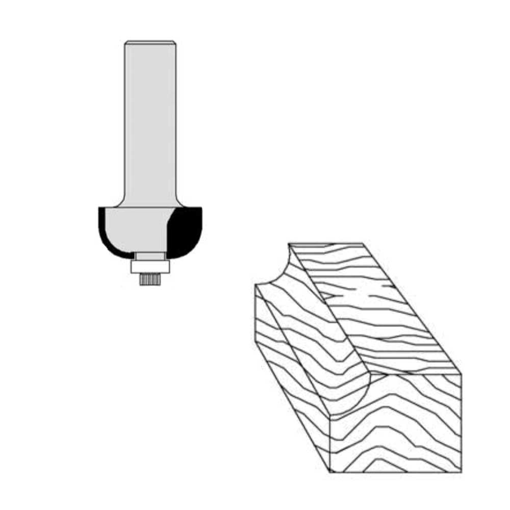 1/8" Radius 5/8" Cutting Diameter 1/2" Shank Diameter 1/2" Cutting Length