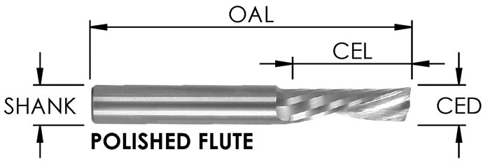 S/C SPIRAL O FL 3/16 CD X 5/8 CL X 1/4 SHK