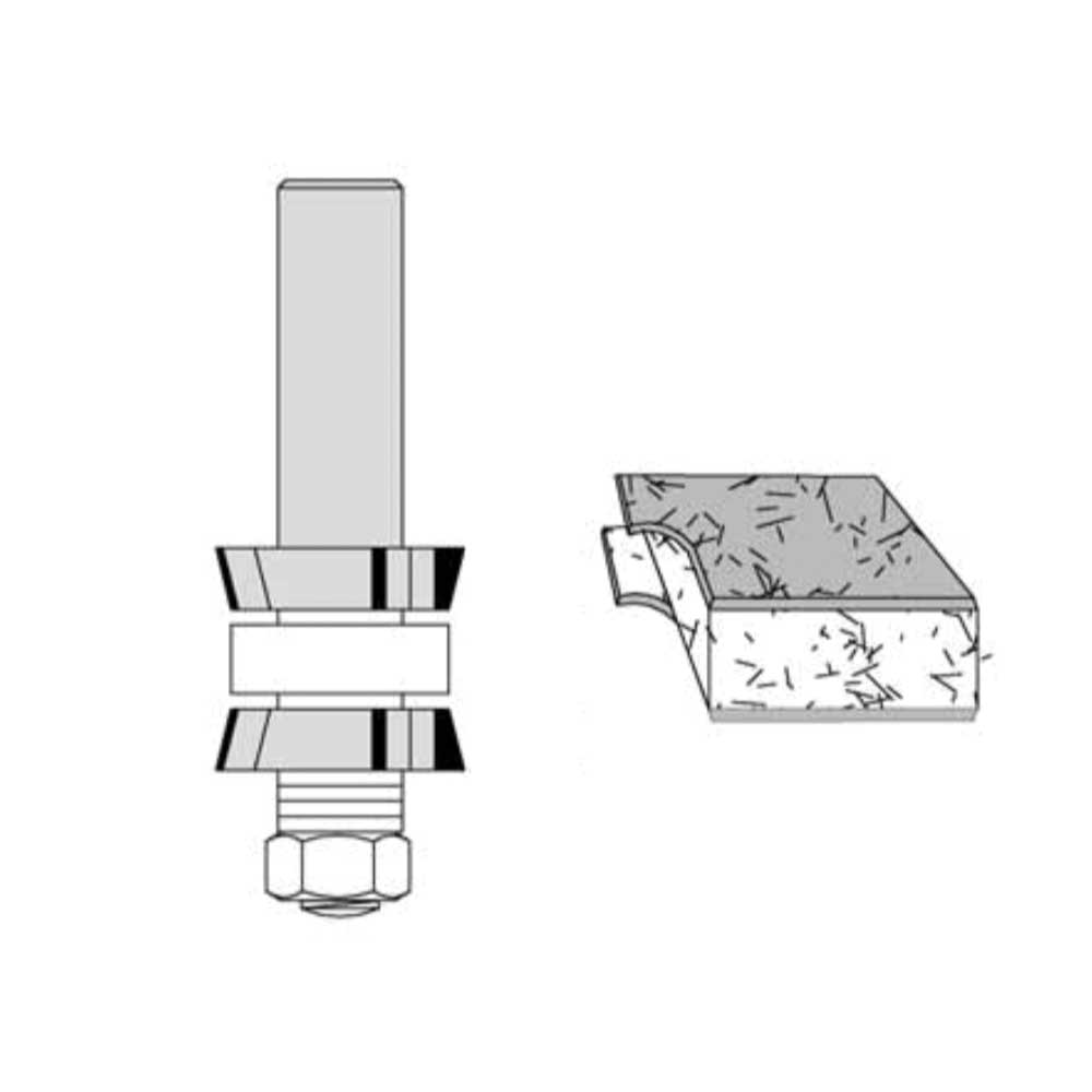 45 Degree Bevel 1/2" Shank Diameter 1/4" Cutting Length A-13 Repl-Arbor