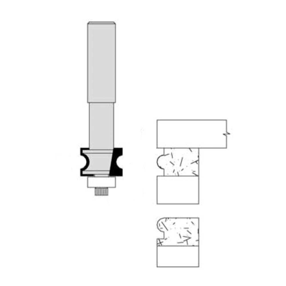 3/4" Cutting Diameter 1/2" Shank Diameter 1/2" Cutting Length 1/8" Radius