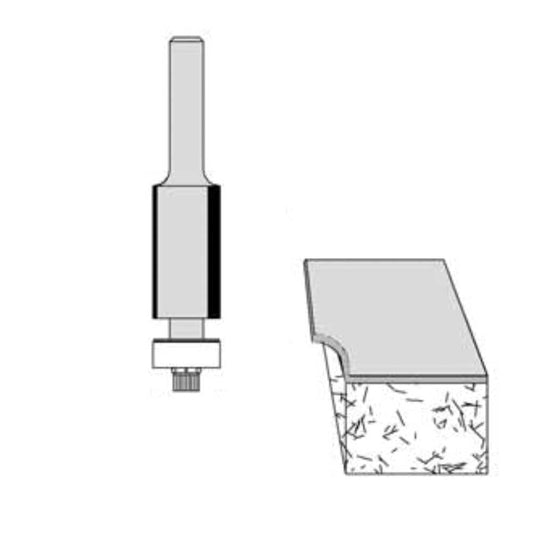2 Flutes 1/2" Cutting Diameter 1/4" " Shank Diameter 1/2" Cutting Length 1 Bearing
