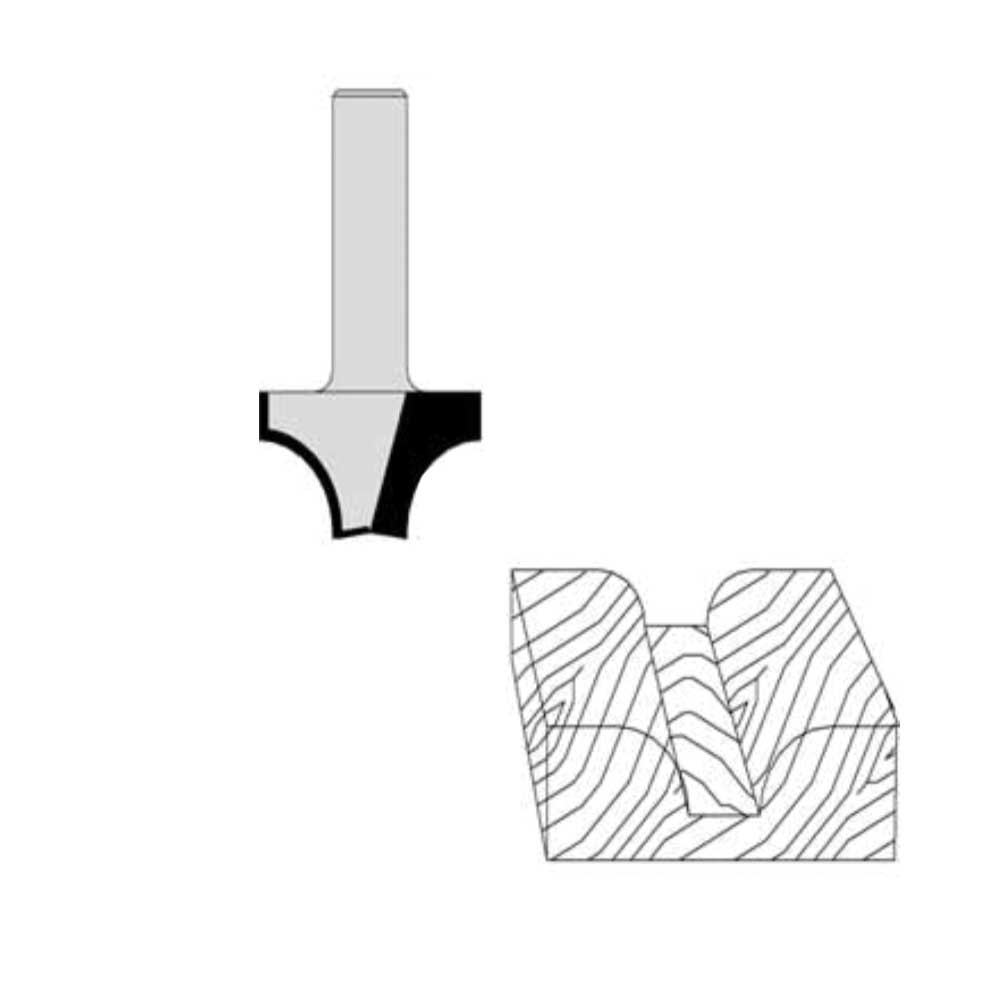 1/8" Radius 3/8" Cutting Diameter 1/2" Shank Diameter 1/8" Cutting Length 2" Overall Length 1/8" Small Diameter