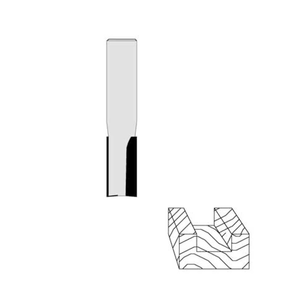 2 Flutes  3/16" Cutting Diamter 1/4" Shank  1" Cutting Length  2-1/4" Overall Length