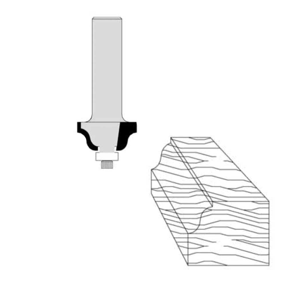1/4" Radius 1-3/8" Cutting Diameter 1/4" Shank Diameter 21/32" Cutting Length