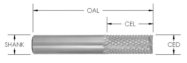 SC FIBERGLASS BIT 1/4 CD x 3/4 CL x 2-1/2 OAL