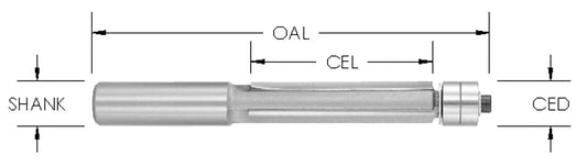 C/T Flush Trim 1/2  CD x 1 1/2" CL x 1/2 Shk