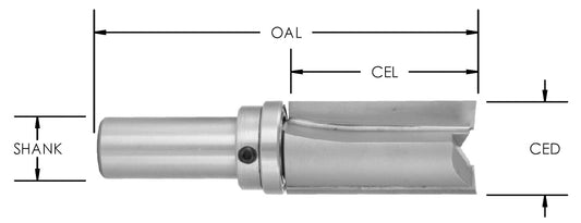 C/T Temp Bit 5/8" CD x 1" CL x 1/4 Shk