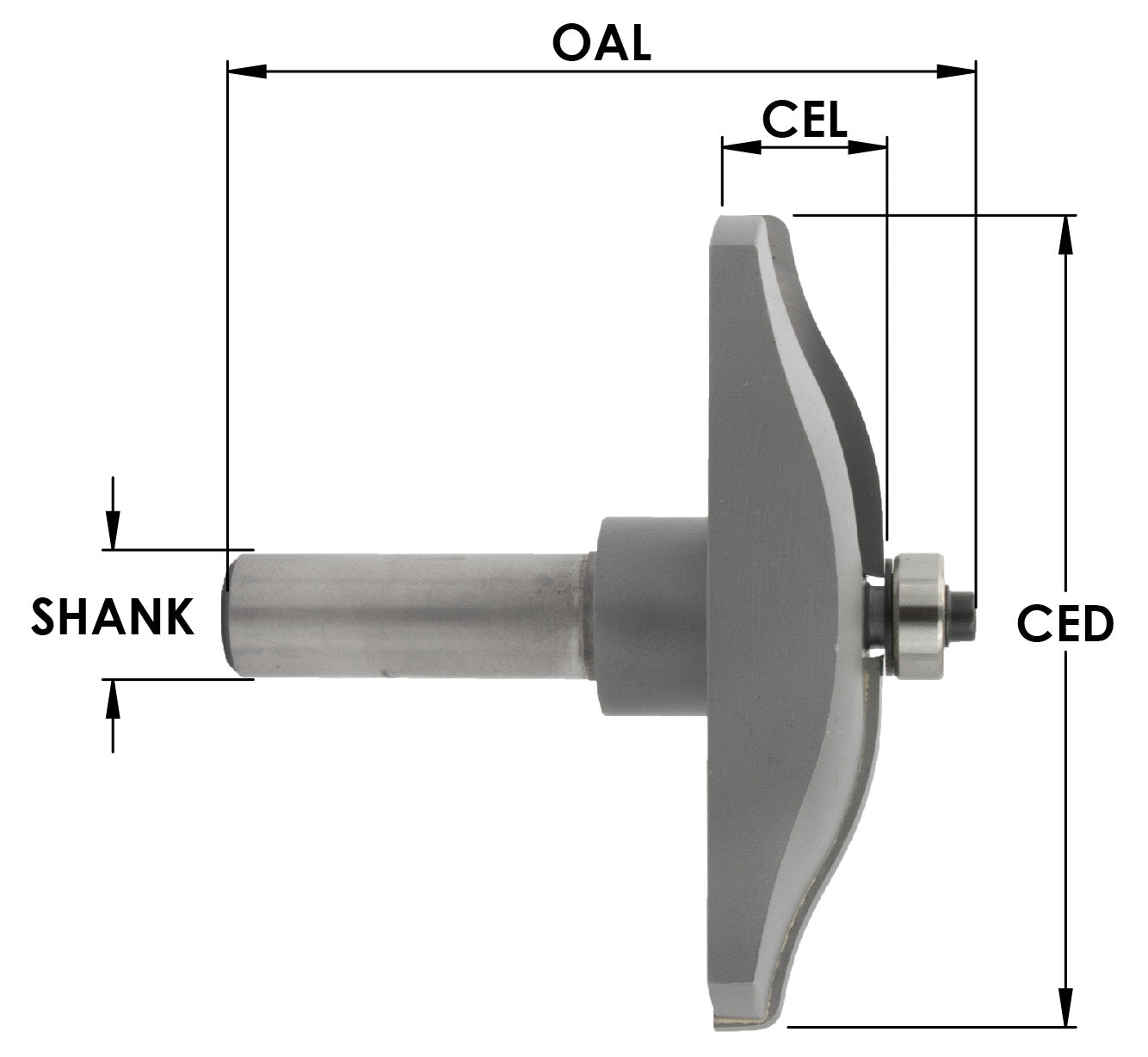 C/T  Straight Raised Panel 2 W x 1/2 Shk x 3-1/4" CD x 2-7/8" OAL