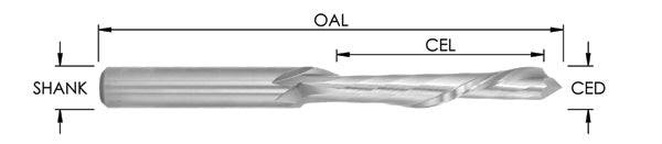 1/2" Dia x 2 1/2" CL x 1/2" SHK x 5 1/2" OAL TIN