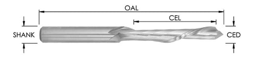 1/2"Dia x 2 1/2"CL x 1/2"SHK x 5 1/2"OAL,W/COATING