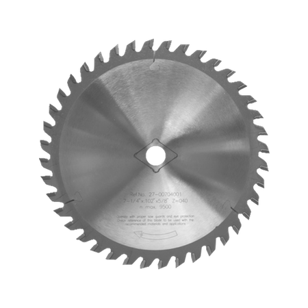 7-1/4 Diameter .102" Kerf .072" Plate 5/8" 40 TC Teeth 12 Degree Hook