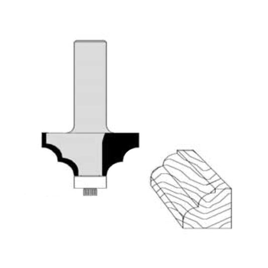 1-1/8" Cutting Diameter 1/4" Shank Diameter 9/16" Cutting Length 5/32" R1 Radius 5/32" R2 Radius